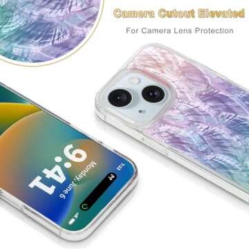 XIMAND for iPhone 11 Case Made with Unique Genuine Seashell, Durable | Stunning Gorgeous | Drop Protection | Luxury Aesthetic Cover. (Beige)