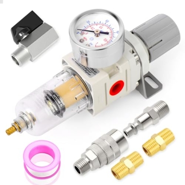 MEANLIN Air Compressor Moisture Filter with Gauge & Valve