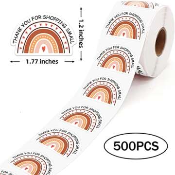 Calyders 500 PCS Cute Small Business Thank You Stickers - Funny Thank You for Shopping Small Busines...
