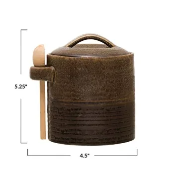 Creative Co-Op Mustard Spoon Canister for Your Kitchen