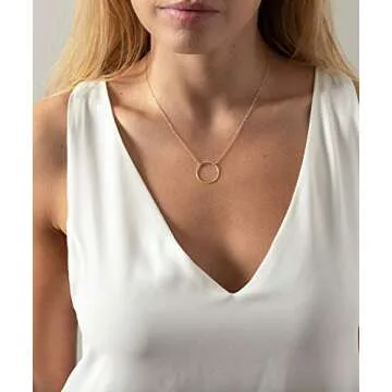 Stylish Handmade Gold Plated Circle Necklace for Women