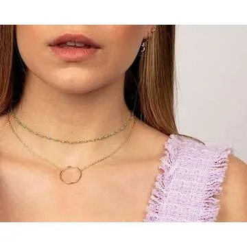 Stylish Handmade Gold Plated Circle Necklace for Women