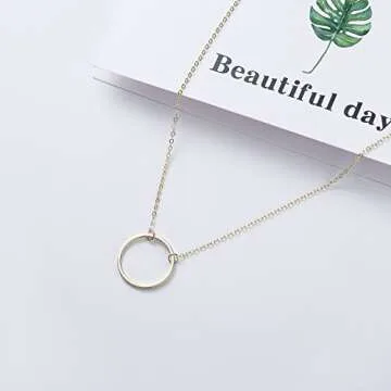 Stylish Handmade Gold Plated Circle Necklace for Women