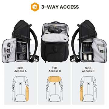 TARION Large Camera Backpack Bag - Large Photo Backpack with 𝐃𝐮𝐚𝐥-𝐒𝐢𝐝𝐞 𝐎?...