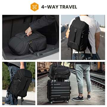 TARION Large Camera Backpack Bag - Large Photo Backpack with 𝐃𝐮𝐚𝐥-𝐒𝐢𝐝𝐞 𝐎𝐩𝐞𝐧𝐢𝐧𝐠 15.6" Laptop Sleeve Waterproof Raincover DSLR Backpack for Outdoor Photography Hiking Travel Black HX-L