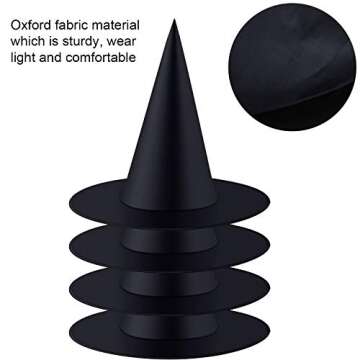 Tatuo Halloween Witch Costumes - 4 Pack Black Hats