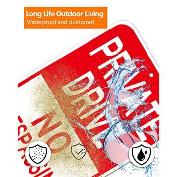 private driveway sign, (2 Pack) 12'' X 18''Private Drive No Trespassing Sign, Rust Free Heavy Duty Aluminum Private Road Reflective Warning Signs,Easy to Mount,Outdoor use