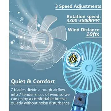 HonHey Mini Handheld Fan - Rechargeable & Adjustable Speed