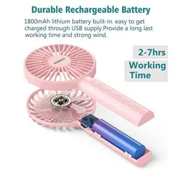 HonHey Mini Handheld Fan - Rechargeable & Adjustable Speed
