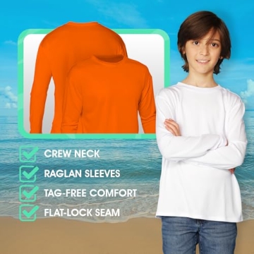 INGEAR Boys Rash Guard Long Sleeve Swim Shirt UPF 50+