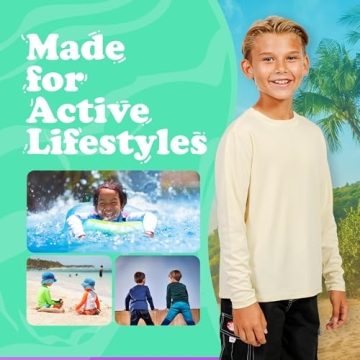 INGEAR Boys Rash Guard Long Sleeve Swim Shirt UPF 50+