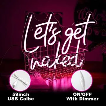 Let's Get Naked Neon Sign Dimmable LED Wall Light