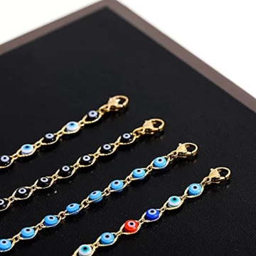 SLOONG Adjustable Evil Eye Anklet Bracelet for Women