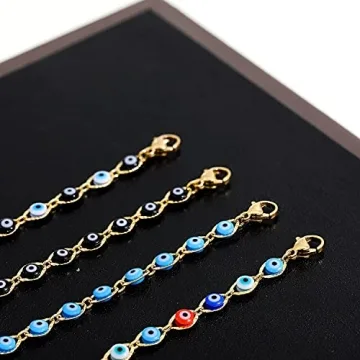 SLOONG Adjustable Evil Eye Anklet Bracelet for Women