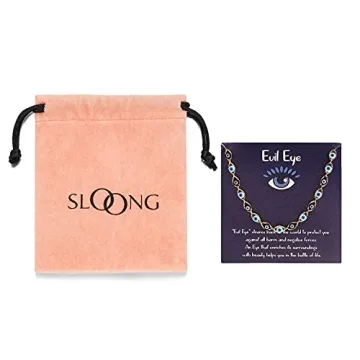 SLOONG Adjustable Evil Eye Anklet Bracelet for Women