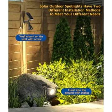 NBKLS Solar Spot Lights for Outside, 27 LED Outdoor Solar Lights for Yard, 4 Pack Solar Spotlights Waterproof Auto On/Off for Landscape, Wall, Garden, Pool, Tree, Pathway and Driveway(Warm White)