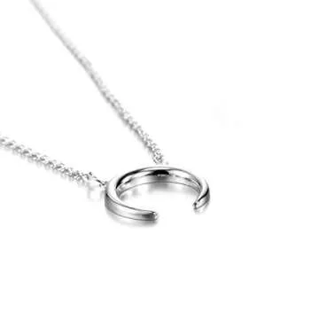 LEMONDROP Crescent Moon Necklace Double Horn Pendant | 925 Sterling Silver