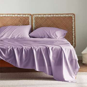Bedsure King Size Sheet Sets, Cooling Sheets for Hot Sleepers, Rayon Derived from Bamboo, Breathable...