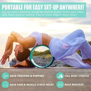 Yoga Wheel for Back Pain Relief Set - 3 Pack Yoga Prop