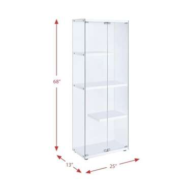 Picket House Furnishings Maxwell Tempered Glass Display Cabinet in Clear