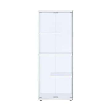 Picket House Furnishings Maxwell Tempered Glass Display Cabinet in Clear