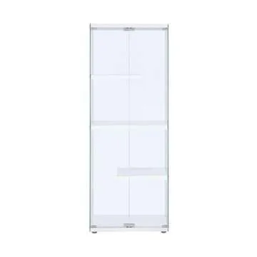 Picket House Furnishings Maxwell Tempered Glass Display Cabinet in Clear