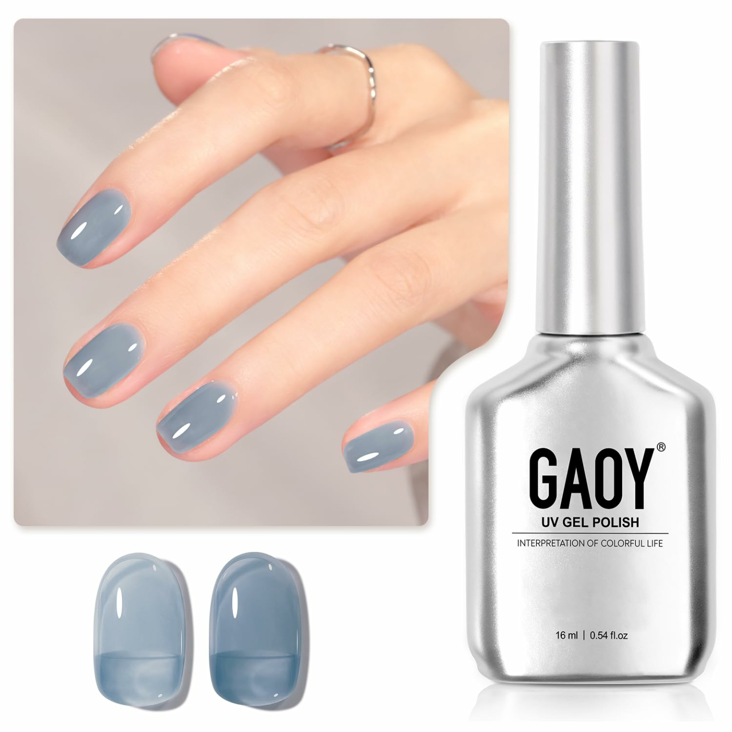GAOY 16ml Jelly Blue Gel Nail Polish for Nail Art
