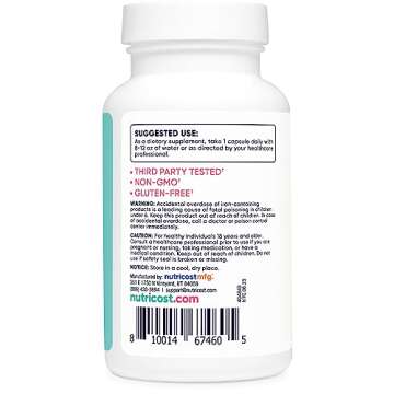 Nutricost Iron for Women 65mg, 180 Capsules, with Vitamin C, Folate, & Vitamin B12 - Vegetarian Friendly, Non-GMO, Gluten Free
