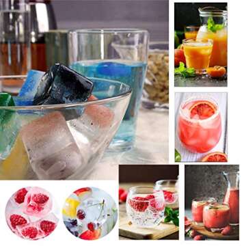 (2 Pack) Food Grade Large Silicone Ice Cube Trays,Limque 8 Ice Cube Mold with Removable Lid - for Whiskey, Cocktails, Ice Coffee Drinks, Juices, Baby Complementary Foods BPA Free