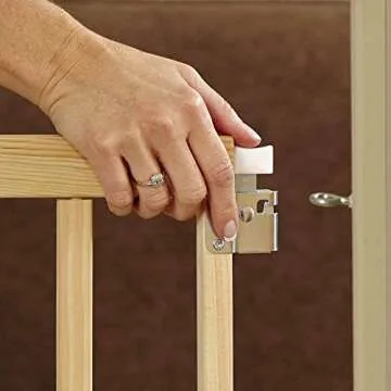 Toddleroo by North States Extra Wide Swing Wooden Gate, Fits 60"- 103" Wide. Hardware Mount. Extra Wide Baby Gate, Child Gates for Wide Openings. Made in USA (27" Tall, Sustainable Hardwood)