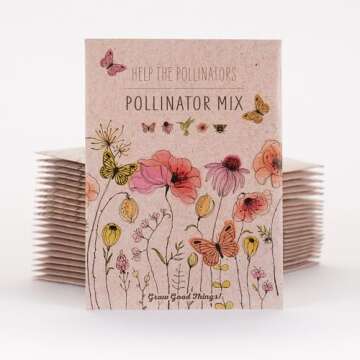 Bentley Pollinator Mix - Pre-Filled Eco-Friendly Butterfly Seed Packets