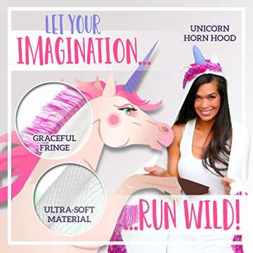 Unicorn Blanket for Women, Teens - Girls Wearable Hooded Blanket for Big Kids, Teens, & Adult Unicorn Gifts, Pink Purple with Purple Unicorn Horn - Throw Blanket with Hood