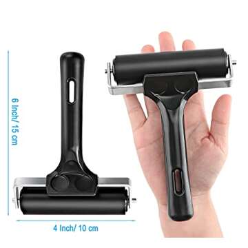 Rubber Roller, Ideal for Anti Skid Tape Construction Tools, Print, Ink and Stamping Tools (4-Inch, Black)