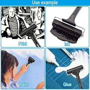 Rubber Roller, Ideal for Anti Skid Tape Construction Tools, Print, Ink and Stamping Tools (4-Inch, Black)