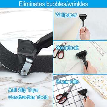 Rubber Roller, Ideal for Anti Skid Tape Construction Tools, Print, Ink and Stamping Tools (4-Inch, Black)