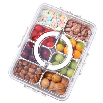 NOIRUC-CZ Snackle Box - Clear Multi-Compartment Snack Organizer for Travel