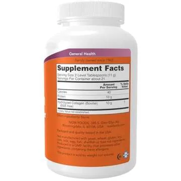 NOW Foods Supplements, Collagen Peptides Powder, Clinically Tested, Joint and Bone Health*, 8-Ounce