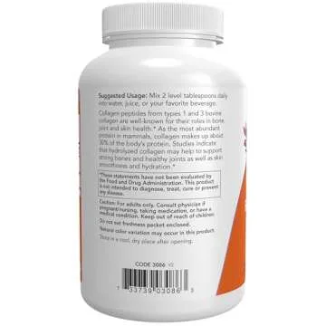 NOW Foods Supplements, Collagen Peptides Powder, Clinically Tested, Joint and Bone Health*, 8-Ounce