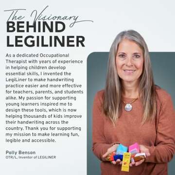 LEGILINER 3/8" Double Solid Line (White) Wide Rule Teacher Stamp – Two-Line Handwriting Pattern. Classroom & Home Use. Refillable Ink Writing Practice Roller Stamp for Primary School.