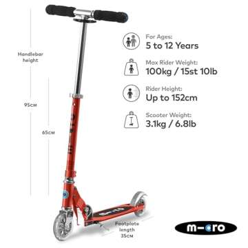 Micro Kickboard - Sprite - Two Wheeled, Fold-to-Carry Swiss-Designed Micro Scooter for Kids & Teens ...