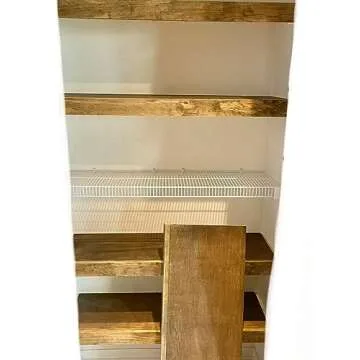 Wire rack cover by Crafted Palm for removable wood shelf covering in closet, kitchen pantry, bathroom, office, hallway or mudroom shelving board upgrade (36 Inch Length, 16 inch deep, Painted White)