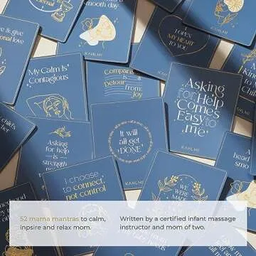 Kahlmi 52 Baby Massage Mama Affirmations Cards for Baby Constipation, Gas Relief, Colic Calm, and Baby Sleep Aid for Newborn, Infant, Toddler, Parents, Mom Gifts, and Baby Gifts
