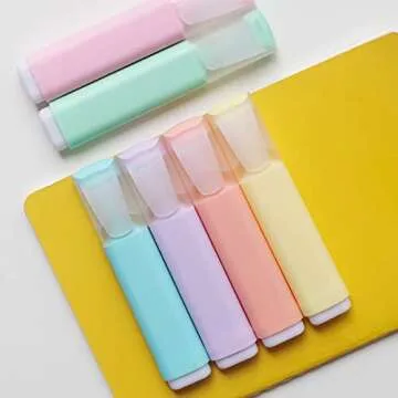 ROTCROSS Aesthetic Cute Highlighters Mild Assorted Colors With Soft Chisel Tip,Dry Fast Easy to Hold,for Journal Bible Planner Notes School Office Supplies,6 Pack Set Students Children Gift