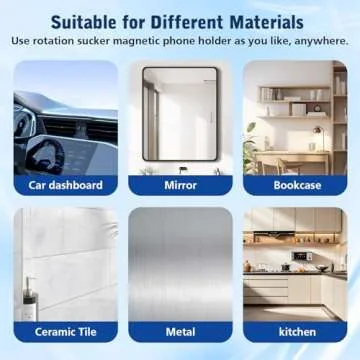 hepanio Electric Vacuum Magnetic Suction Phone Holder,Adjustable Suction Cup Phone Mount for Car,Foldable Smart Double-Sided Magnetic Phone Holder (Upgraded Black-Adjustable Telescopic Bracket)