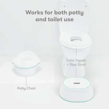 Frida Baby 3-in-1 Grow-With-Me Toddler Potty Training Toilet | Transforms from Potty to Toilet Topper Potty Training Seat and Step Stool | Easy-to-Clean Potty Training System
