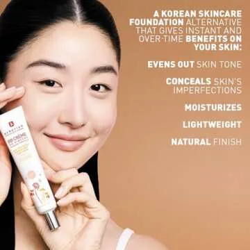 Erborian BB Cream with Ginseng, Tan (Dore) - Lightweight Buildable Coverage with SPF & Ultra-Soft Matte Finish Minimizes Pores & Imperfections - Korean Face Skincare - 1.5 Oz