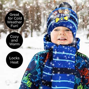 Nickelodeon boys Nickelodeon Toddler Winter Hat, Scarf and Kids Gloves Or Mittens Cold Weather Hat, ...