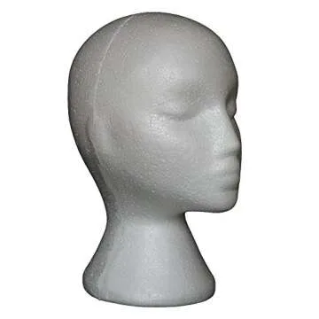 Connoworld Abstract Foam Mannequin Head Model Professional Bald Manikin Head Mask Hat Wig Hair Jewelry Headset Scarves Glasses Stand Tool Showcase Display Props