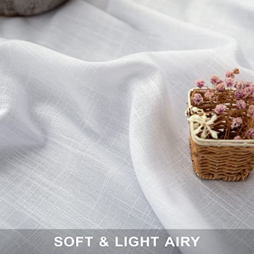 Elegant White Linen Curtains 108 Inches Long for Rooms