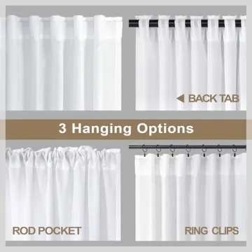 Elegant White Linen Curtains 108 Inches Long for Rooms